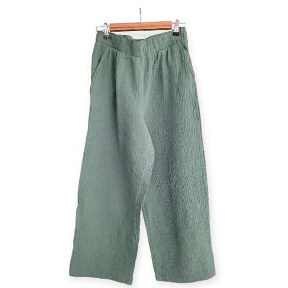 Cuddl Duds fresh green 100% cotton cozy comfy stretch-waist lounge pants size M - Picture 3 of 10